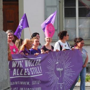 Die vorderste Reihe der Demonstration
